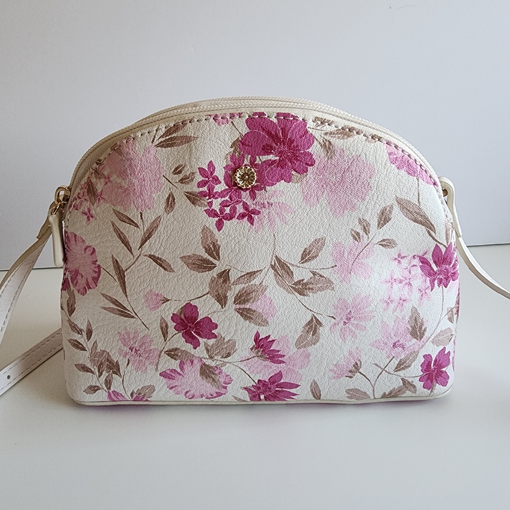 Floral Crossbody Bag - Pink and Cream - Picture 3 of 16